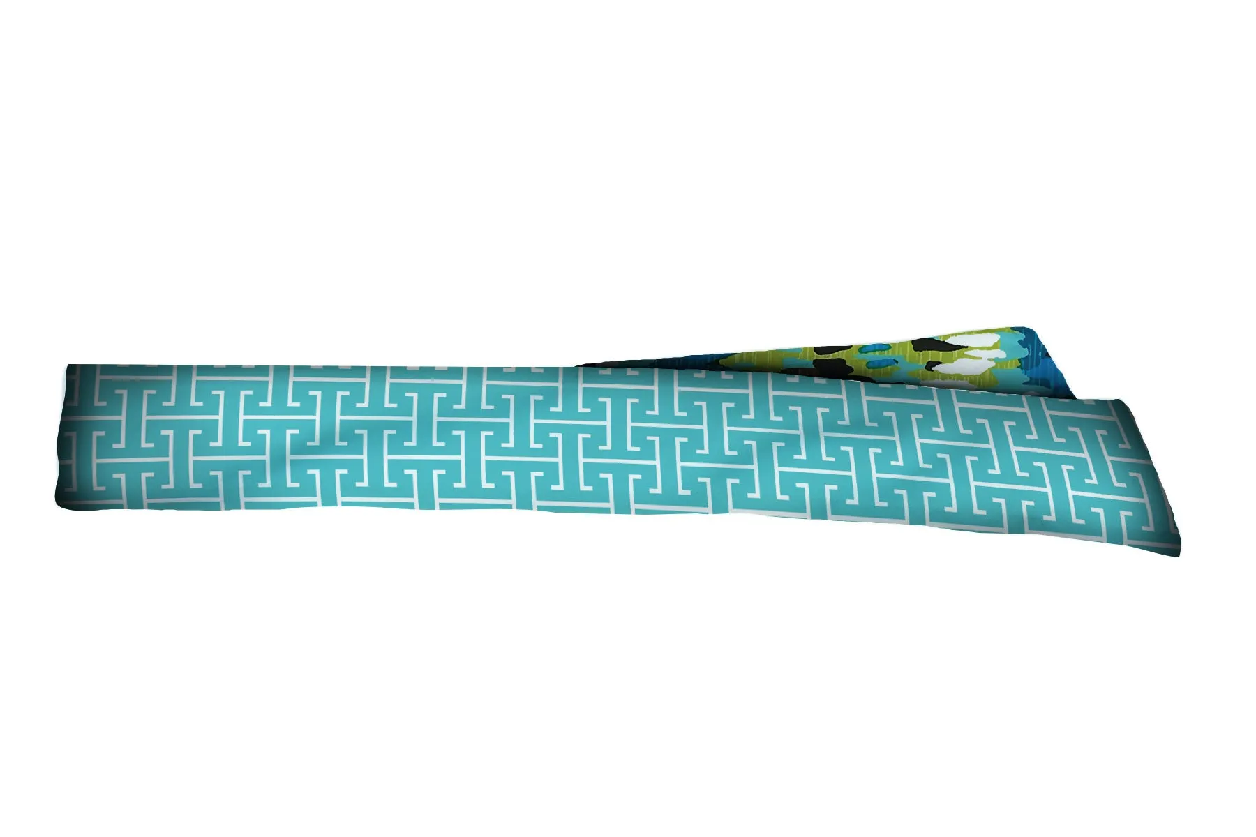 REVERSIBLE Blue Bayou/Broken Rectangles Head Tie (SKU 3039 HTB)