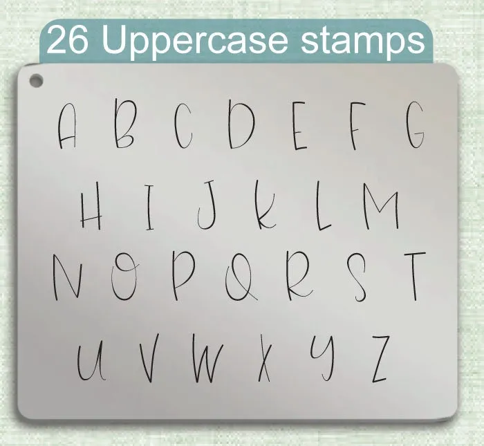 Slim Day Metal Alphabet Stamps, full Alphabet.