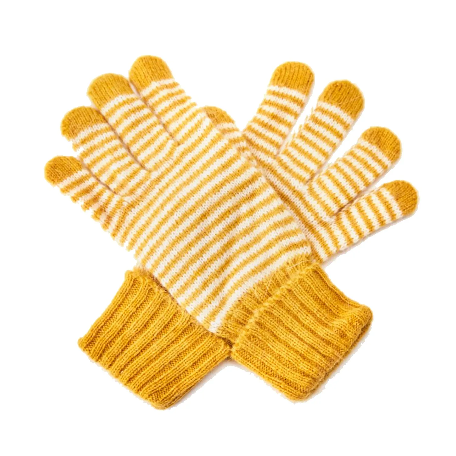 Stripe Angora Knit Gloves