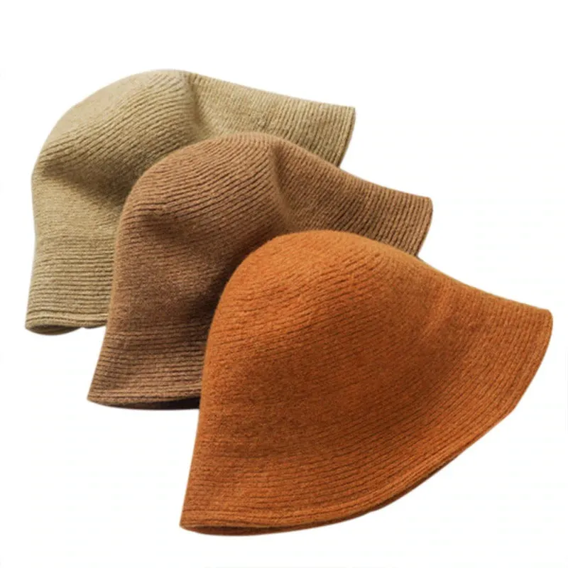 Thick and Warm Vintage Knitting Cloche Bucket Hats