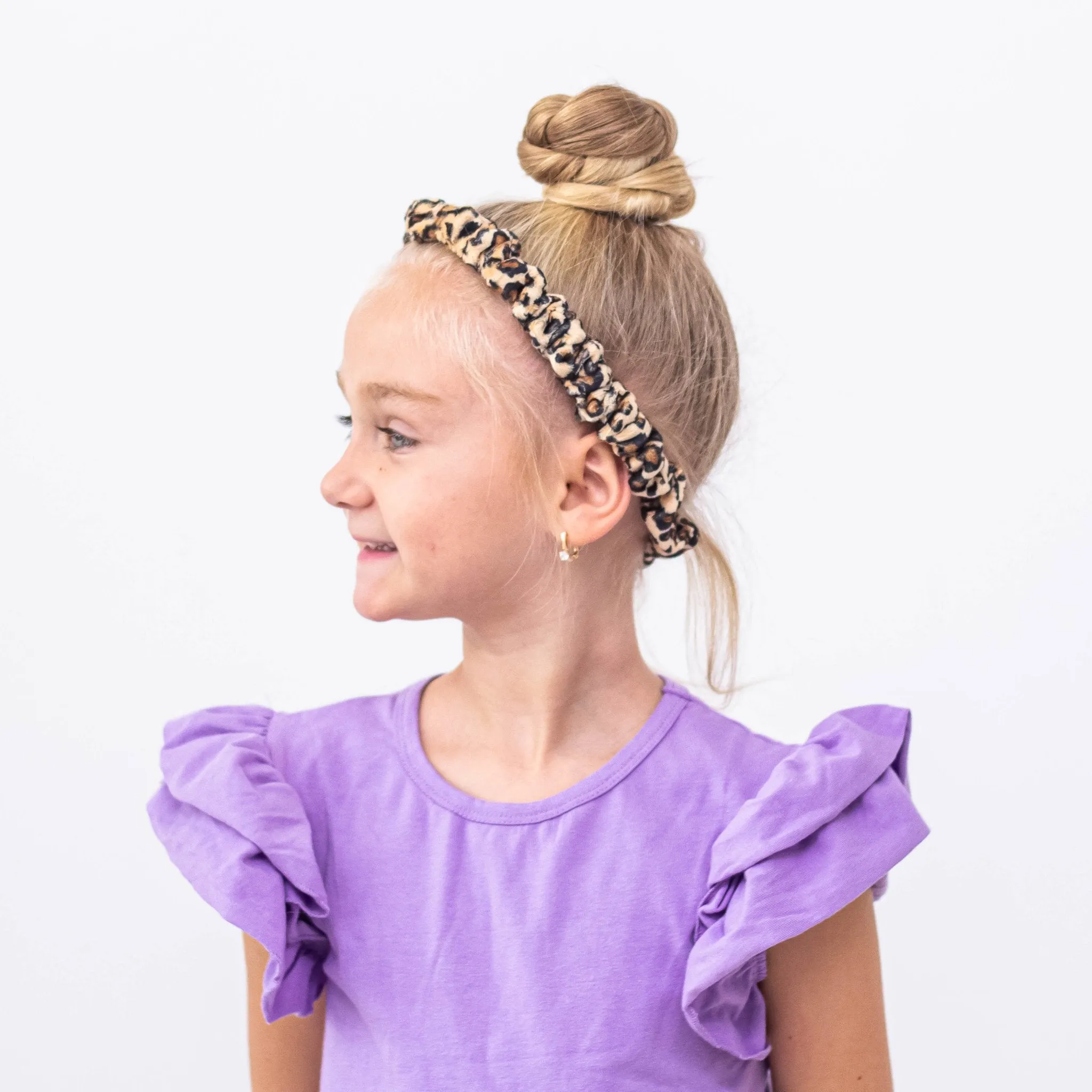 Thin Scrunchie Headbands - 4 Pack Cheetah & Cow