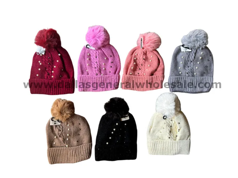 Trendy Thermal Pearl Beanie Hats Wholesale