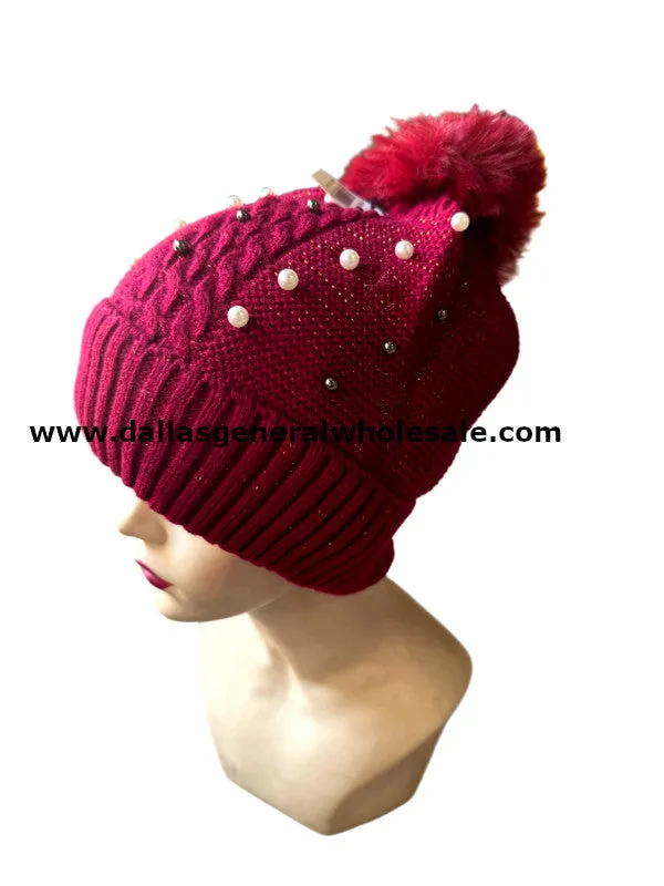 Trendy Thermal Pearl Beanie Hats Wholesale