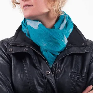 Turquoise Felt Scarf