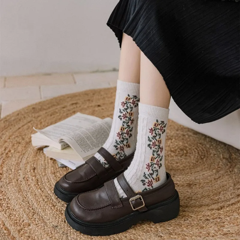 Winter Thick Keep Warm Woman Socks Cashmere Wool Thermal Cute Socks