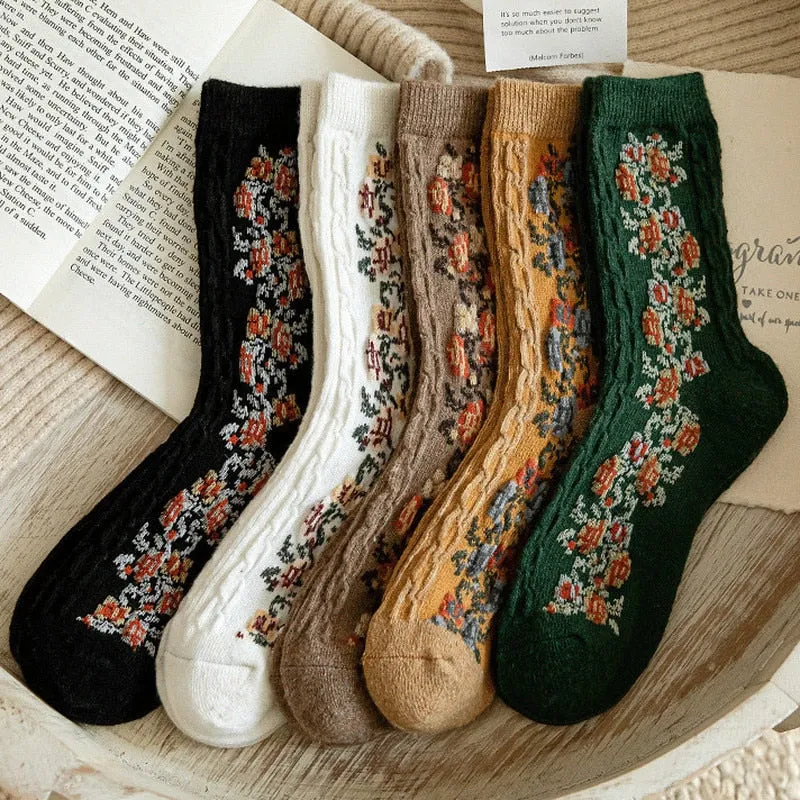 Winter Thick Keep Warm Woman Socks Cashmere Wool Thermal Cute Socks