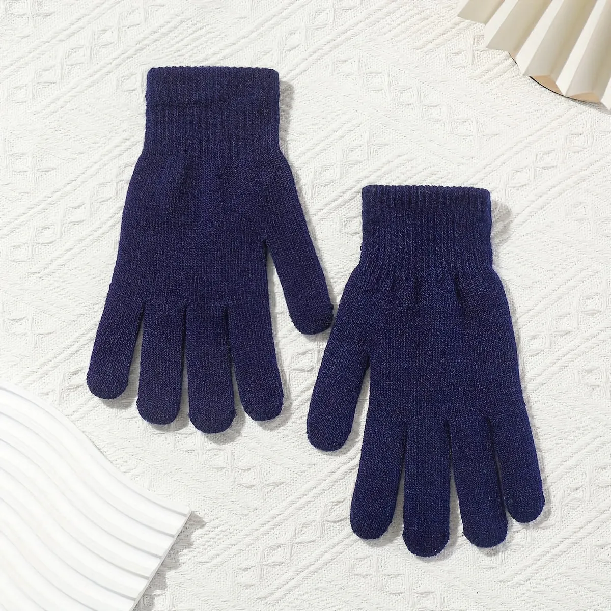 Women's Cozy Knit Gloves - Stretchy, Warm & Decorative Split-Finger Design For Casual Outings