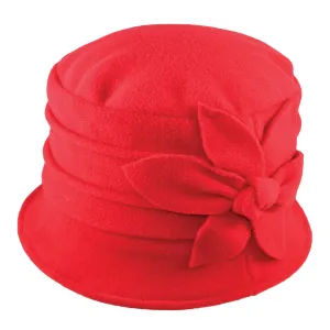 Women's Winter Hat, Red Polar Fleece Fabric