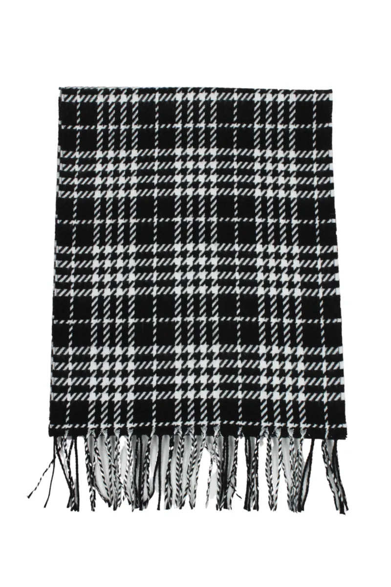 ZDB20045 - Black Plaid Softer Than Cashmere Scarf 12" x72"